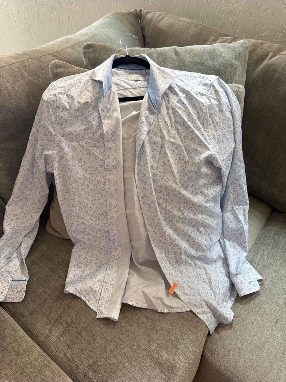 Light Blue Floral Button-Up Shirt